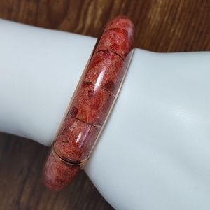 Jay King Coral Inlay Copper Bracelet